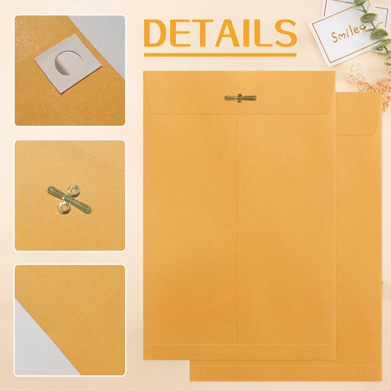 Bazyrock 20 Pcs 9 x 12 Inch Manilla Envelopes,Kraft Envelopes with Clasp Closure and Gummed Seal for Office Document School Business Home - Image 3